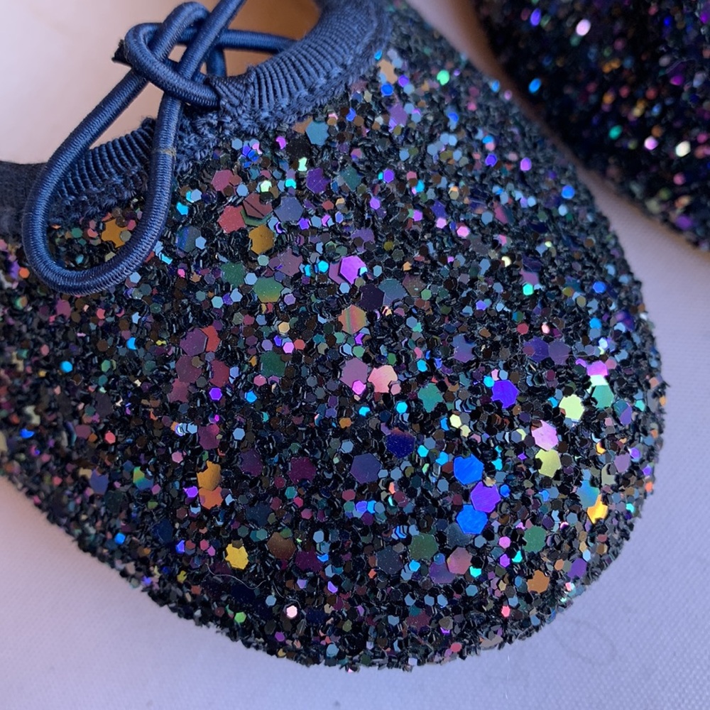 Bloch Navy Glitter Ballet Flats Girls Size 3.5 Sparkle Dress Shoes EU 35